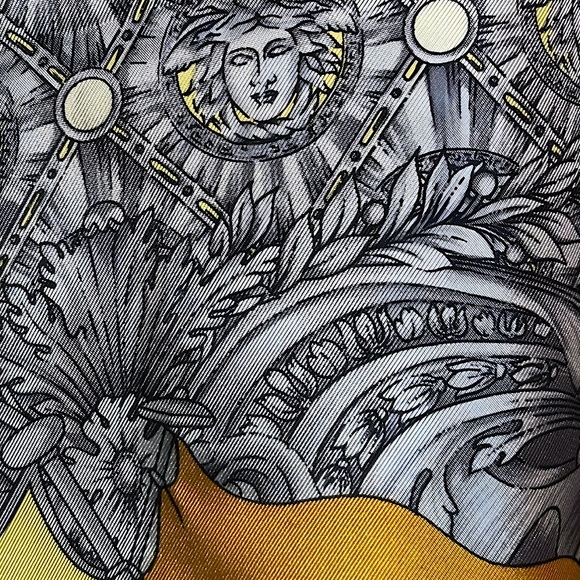 Authentic Vintage Atelier Versace Medusa Oversized Silk Fringe Scarf - Picture 9 of 12